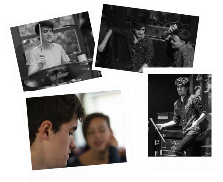 Rising Pacific, scattered photos of drummer Chris